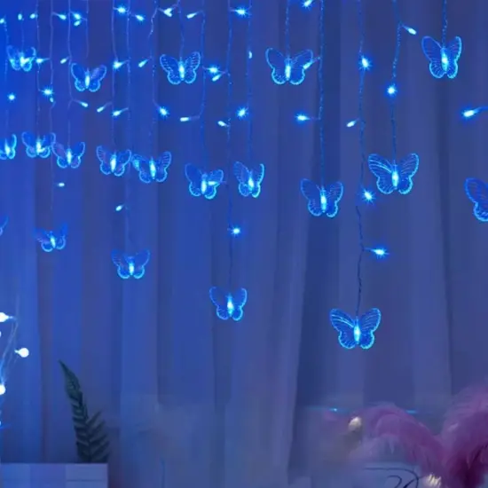 96LED Butterfly Fairy String Light Blue {2}