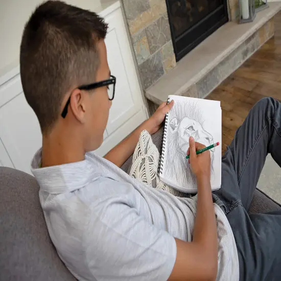 75 Sheets Poly Cover Sketch Book, Heavyweight, 9" x 12", Black {5}