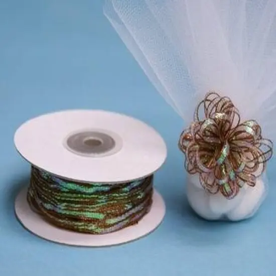 Pull String Organza Ribbon Chocolate brown {1}