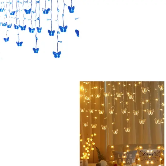 96LED Butterfly Fairy String Light Blue {4}