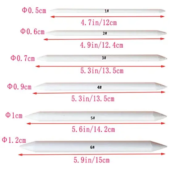 6 PCS Blending Stumps and Tortillions, Sketch Drawing Tools, Paper Art Blenders for Student Sketch Drawing {4}