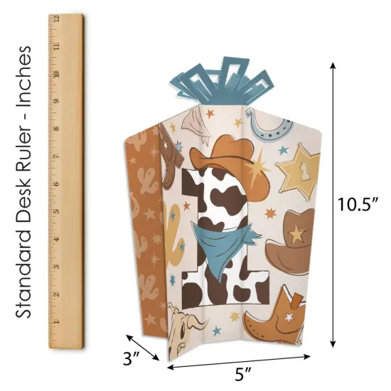 Big Dot of Happiness My First Rodeo - Table Decorations - Little Cowboy 1st Birthday Party Fold and Flare Centerpieces - 10 Count {7}