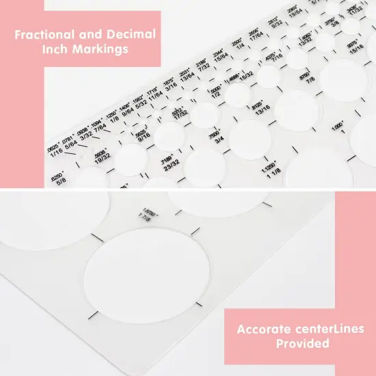 3 Pieces Circle Template Circle Round Stencil Templates for Drafting for Office and School Building Formwork Drawings Templates, Large and Small Size {6}