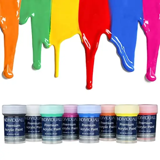 Acrylic Paint Set for Canvas Painting - 8 Colors - Perfect for Holiday Gifts for Young Artists and DIY Projects - Canvas, Paper, Rock, Metal, Plastic and Walls {2}