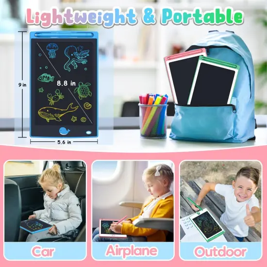 3 PCS in 1 PackToys LCD Writing Tablet Toddler,Toys for Boys Girls 3 4 5 6 7 8year, Drawing Pad Toy Easter Basket Stuffers for Kids,Drawing Tablet Doodle Board Cute Dinosaur Unicorn 8.8 Inch {5}