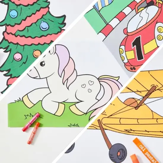 215 Piece Art Set Crafts Drawing Kit with Trifold Easel, Includes Preprinted Paper, Oil Pastels, Crayons, Colored Pencils, Smock & More Gifts for Girls Boys Teen Ages 4-6-8-9-12 {6}