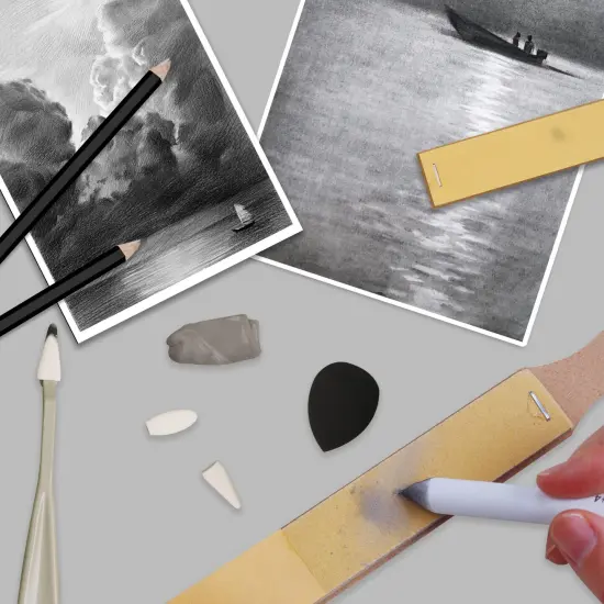 38 Pieces Sketch Drawing Tools - Blending Stumps and Tortillions Set Blending Tools with Art Sketch Wipe Scrapers,Rub Sponge,Kneaded Eraser and Sandpaper Sharpeners {3}