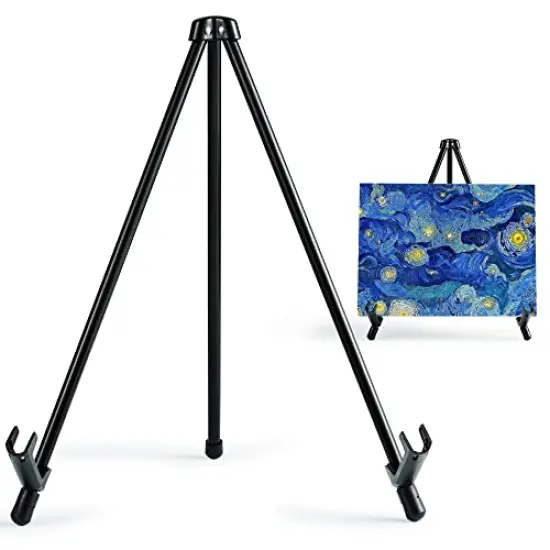 14'' Tabletop Instant Display Easel, Black Steel Table Top Easels for Display, Tripod for Canvas, Paintings, Signs, Posters {2}