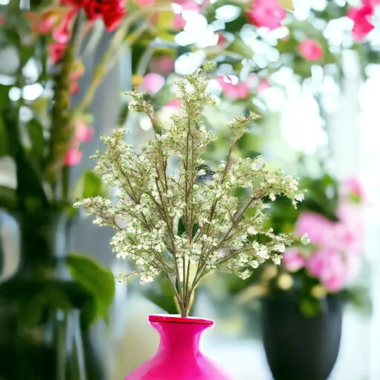 22" Mini White Flower Bush - 12-Pack, 14 Sprays, Realistic Artificial Floral, Ideal for Bouquets, Centerpieces & Home D&eacute;cor - Spring & Wedding Accents, Floral Home by Artificial Flowers {4}