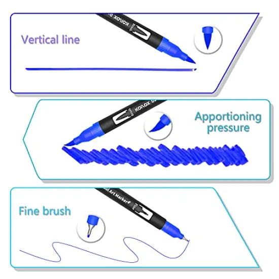 36 Color Double Ended Painting Pen, Fine line art Marker pen, Water Based Highlighter, Used for Outline, Drawing, Calligraphy and Coloring Books. (36) {5}