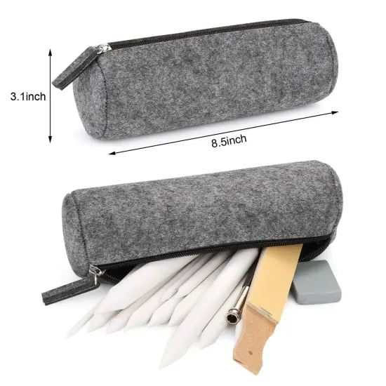 AGPTEK 22 PCS Sketch Drawing Tools, 16 Blending Stumps Set with 2 Sandpaper Pencil Sharpeners, 1 Pencil Extension Tool, 2 Erasers & 1 Felt Bag for Student Sketch Drawing Accessories {3}