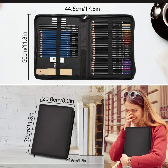 96 Pieces Art Supplies Drawing and Sketching Colored Pencils Set ,Graphite Charcoal Professional Artists Pencils Kit,Gifts for Kids & Adults Drawing Tool Set {3}