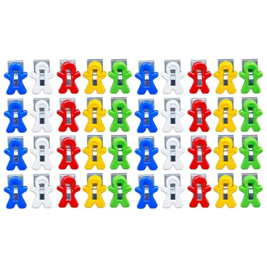 Magnet Man Magnetic Clip, Assorted Colors, 40-Piece Bucket {1}