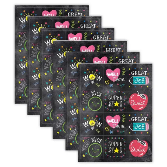 Chalk It Up! Colorful Chalk Reward Stickers, 60 Per Pack, 6 Packs {1}