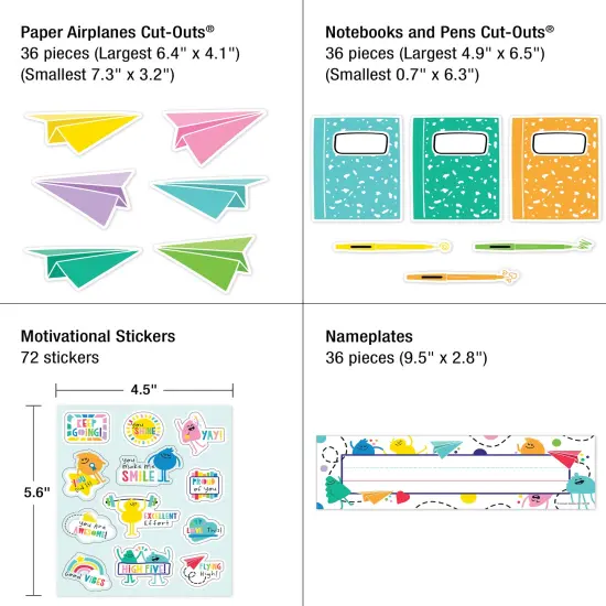 Carson Dellosa Happy Place 706PC Teacher Supplies, Calendar, Welcome Banner, Borders, Posters, Stickers, Name Labels for Kids and More Back to School Decorations for Bulletin Board and Classroom Decor {4}