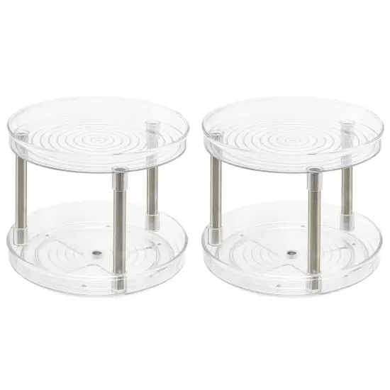 mDesign Spinning 2-Tier Lazy Susan Turntable Bathroom Storage Tower {4}
