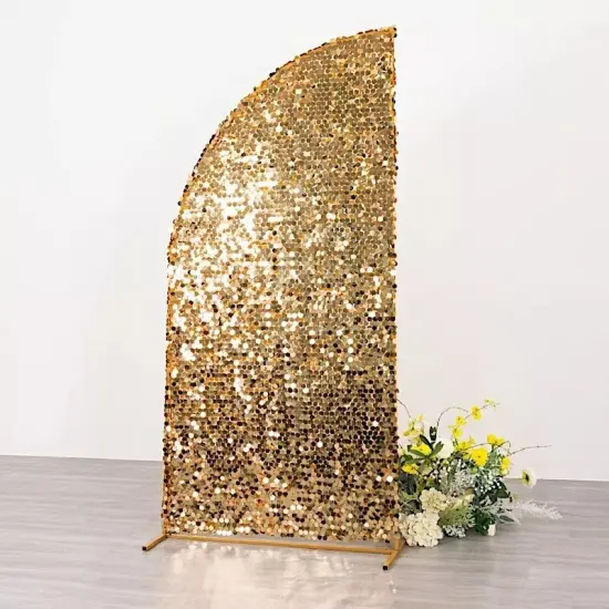 6 ft GOLD Double Sided Big Payette Sequin Half Moon Arch STAND {2}