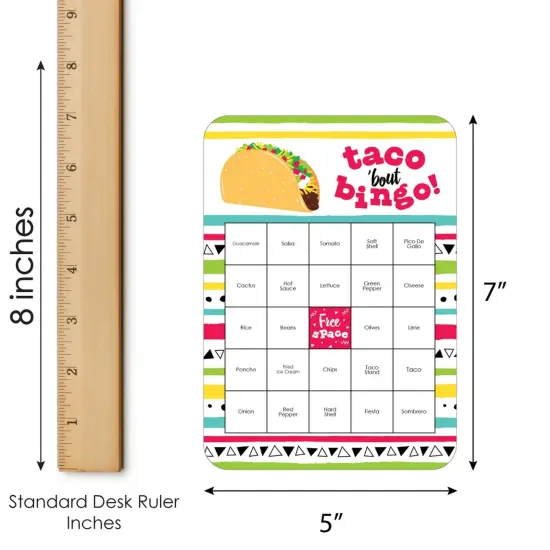 Big Dot of Happiness Taco 'Bout Fun - Bingo Cards and Markers - Fiesta Bingo Game - Set of 18 {6}