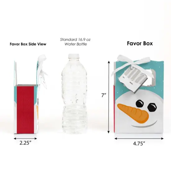 Big Dot of Happiness Let It Snow - Snowman - Holiday Favor Boxes Gift Bags - 12 Count {4}