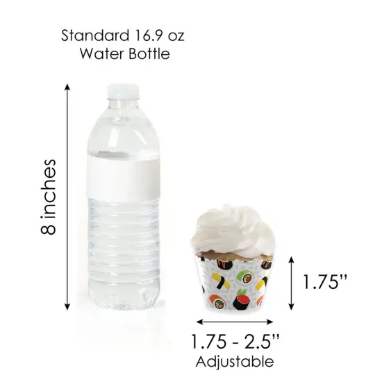 Big Dot of Happiness Let's Roll - Sushi - Cupcake Decoration - Japanese Party Cupcake Wrappers and Treat Picks Kit - Set of 24 {7}