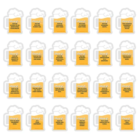 Big Dot of Happiness Drink If Game - Cheers and Beers Happy Birthday - Birthday Party Game - 24 Count {3}