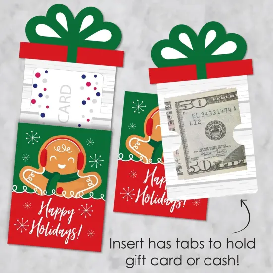 Big Dot of Happiness Gingerbread Christmas - Gingerbread Man Holiday Party Money and Gift Card Sleeves - Nifty Gifty Card Holders - 8 Ct {4}