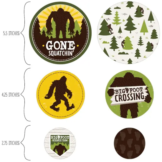 Big Dot of Happiness Sasquatch Crossing - Bigfoot Party or Birthday Party Giant Circle Confetti - Party Decorations - Large Confetti 27 Count {3}
