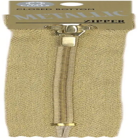 Coats Fashion Metallic Closed Bottom Zipper 9"-Gold {1}