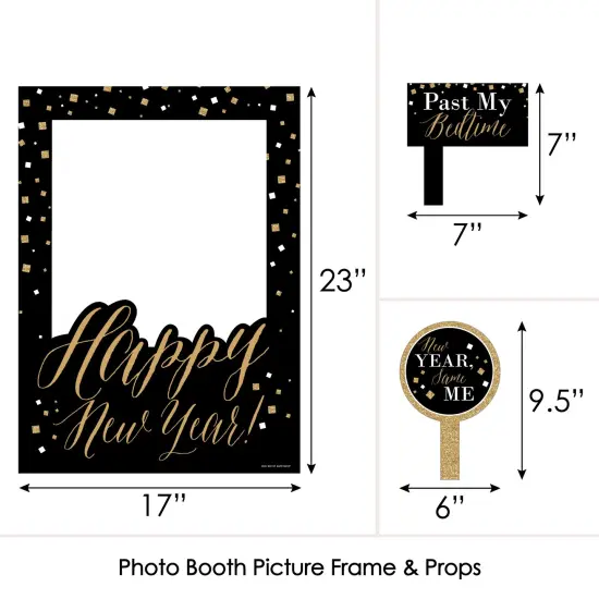 Big Dot of Happiness New Year's Eve - Gold - New Years Eve Party Selfie Photo Booth Picture Frame & Props - Printed on Sturdy Material {6}