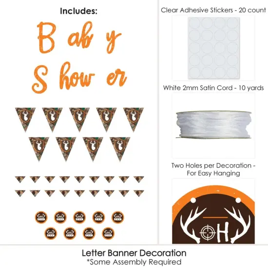 Big Dot of Happiness Gone Hunting - Deer Hunting Camo Baby Shower Letter Banner Decoration - 36 Banner Cutouts and Baby Shower Banner Letters {6}