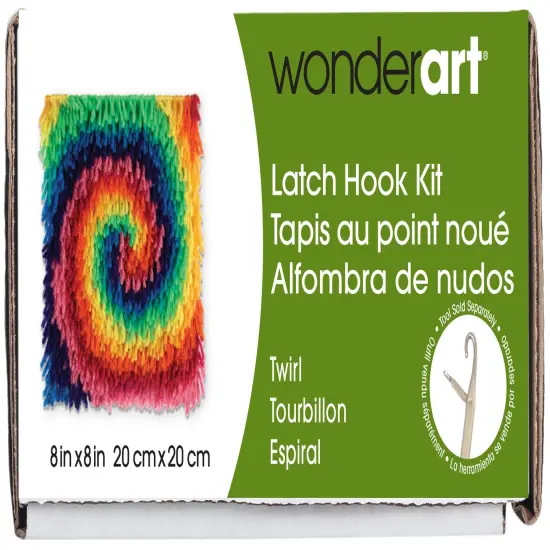 Wonderart Latch Hook Kit 8"X8"-Twirl {1}