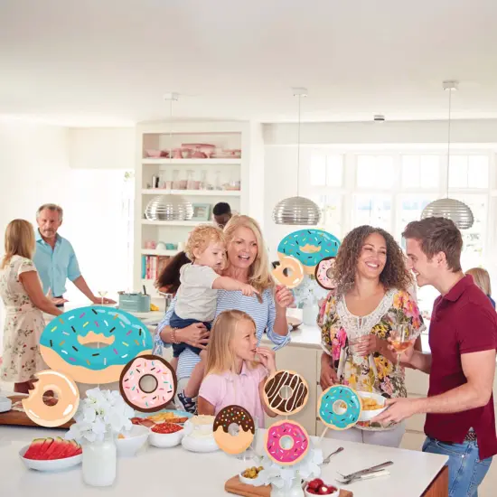 Big Dot of Happiness Donut Worry, Let's Party - Doughnut Party Centerpiece Sticks - Showstopper Table Toppers - 35 Pieces {6}