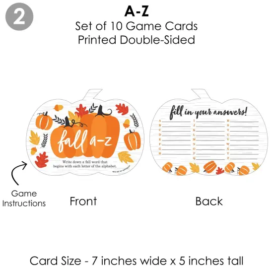 Big Dot of Happiness Fall Pumpkin - 4 Halloween or Thanksgiving Party Games - 10 Cards Each - Gamerific Bundle {7}