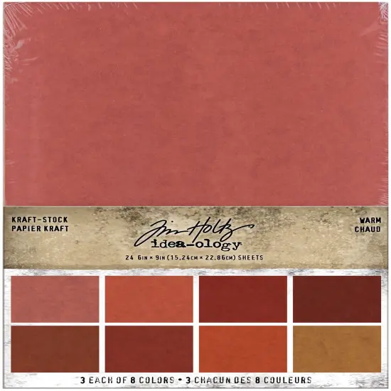 Idea-Ology Kraft-Stock Stack Cardstock Pad 6"X9" 24/Pkg-Warm, 8 Colors/3 Each {1}