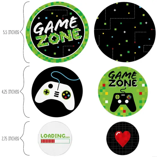 Big Dot of Happiness Game Zone - Pixel Video Game Party or Birthday Party Giant Circle Confetti - Party Decorations - Large Confetti 27 Count {3}