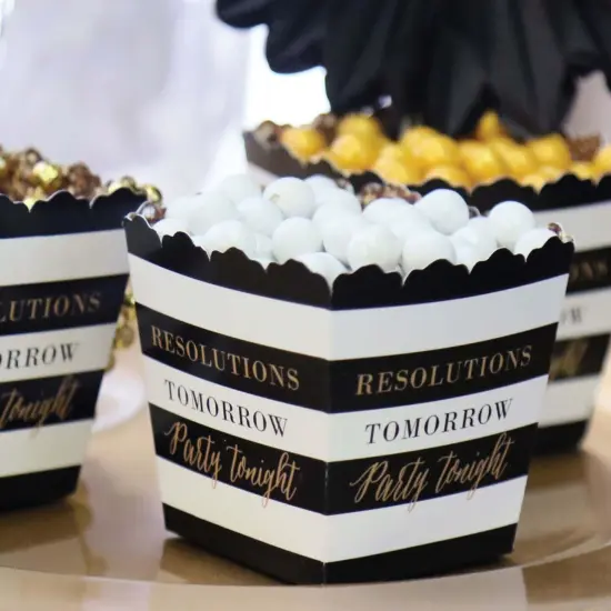 Big Dot of Happiness New Year's Eve - Gold - Party Mini Favor Boxes New Years Eve Party Treat Candy Boxes - Set of 12 {7}