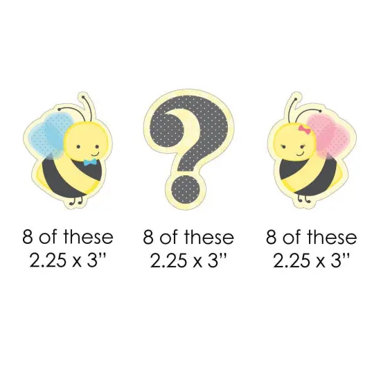 Big Dot of Happiness What Will It Bee - DIY Shaped Gender Reveal Cut-Outs - 24 Count {3}