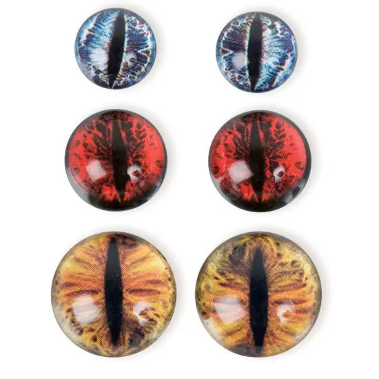 Solid Oak Steampunk Acrylic Accents 6/Pkg-Dragon Eyes Earthtones {2}