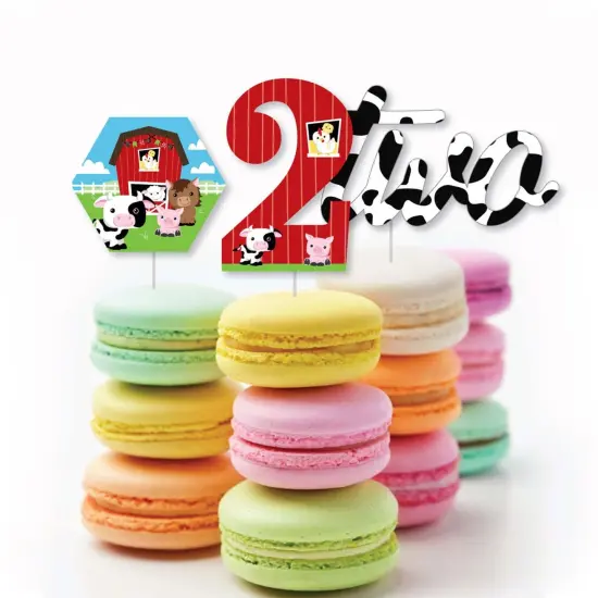 Big Dot of Happiness 2nd Birthday Farm Animals - DIY Shaped Barnyard Second Birthday Party Cut-Outs - 24 Count {4}