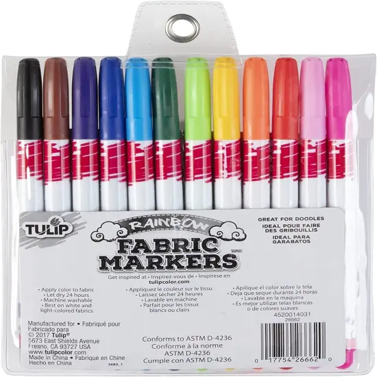 Tulip Fine Fabric Markers 12/Pkg-Assorted {3}