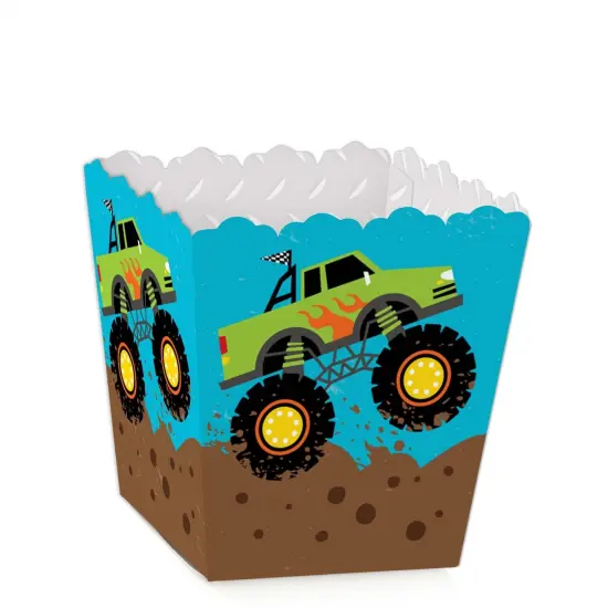 Big Dot of Happiness Smash and Crash - Monster Truck - Party Mini Favor Boxes - Boy Birthday Party Treat Candy Boxes - Set of 12 {1}