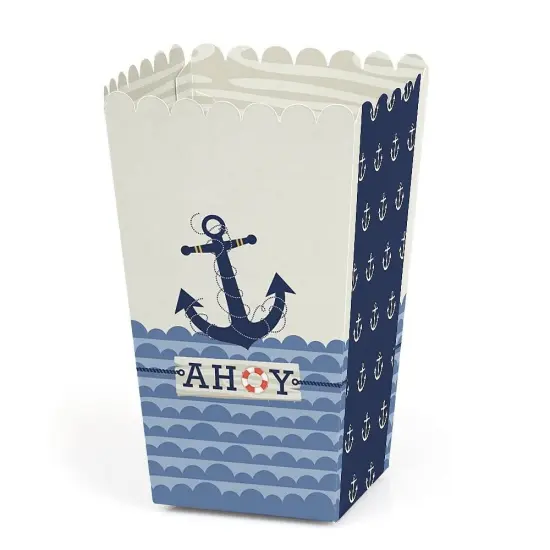 Big Dot of Happiness Ahoy - Nautical - Baby Shower or Birthday Party Favor Popcorn Treat Boxes - Set of 12 {1}