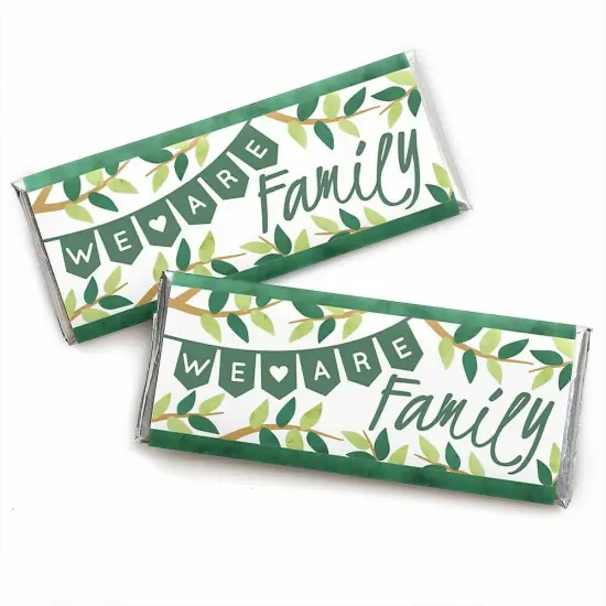 Big Dot of Happiness Family Tree Reunion - Candy Bar Wrapper Family Gathering Party Favors - Set of 24 {1}