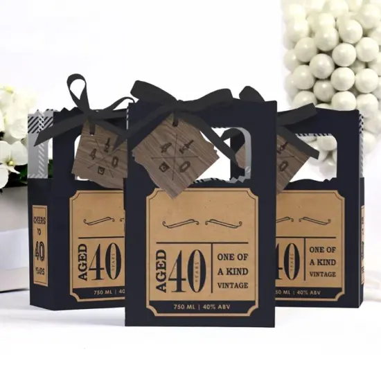 Big Dot of Happiness 40th Milestone Birthday - Party Favor Boxes - Set of 12 {4}