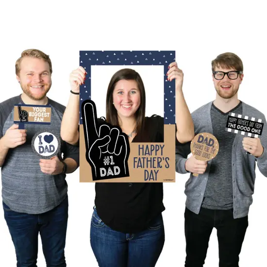 Big Dot of Happiness My Dad is Rad - Father's Day Selfie Photo Booth Picture Frame and Props - Printed on Sturdy Material {1}