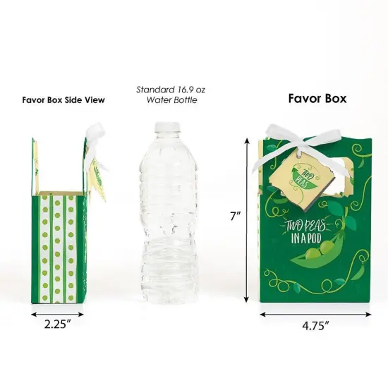 Big Dot of Happiness Double the Fun - Twins Two Peas in a Pod - Baby Shower or First Birthday Party Favor Boxes - Set of 12 {3}