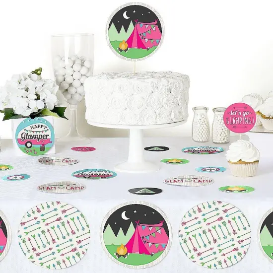 Big Dot of Happiness Let's Go Glamping - Camp Glamp Party or Birthday Party Giant Circle Confetti - Party Decorations - Large Confetti 27 Count {6}