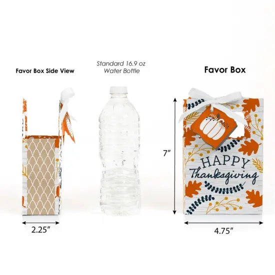 Big Dot of Happiness Happy Thanksgiving - Fall Harvest Party Favor Boxes - Set of 12 {3}