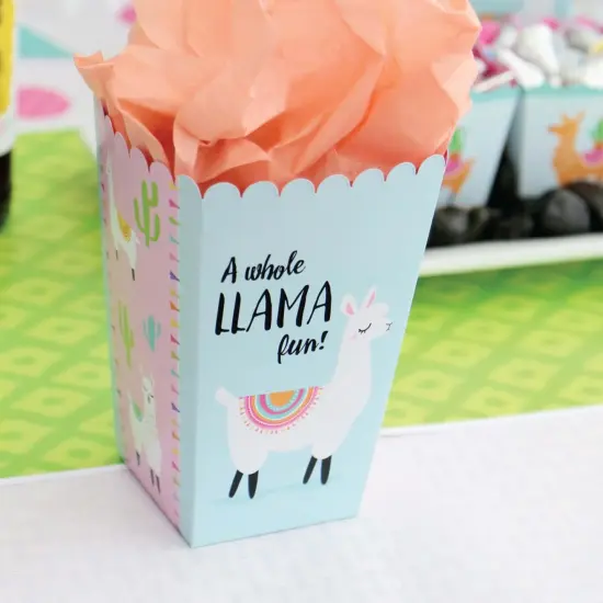Big Dot of Happiness Whole Llama Fun - Llama Fiesta Baby Shower or Birthday Party Favor Popcorn Treat Boxes - Set of 12 {7}