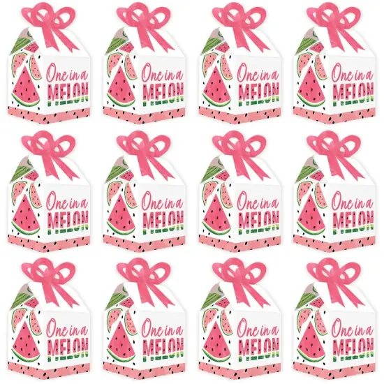 Big Dot of Happiness Sweet Watermelon - Square Favor Gift Boxes - Fruit Party Bow Boxes - Set of 12 {6}